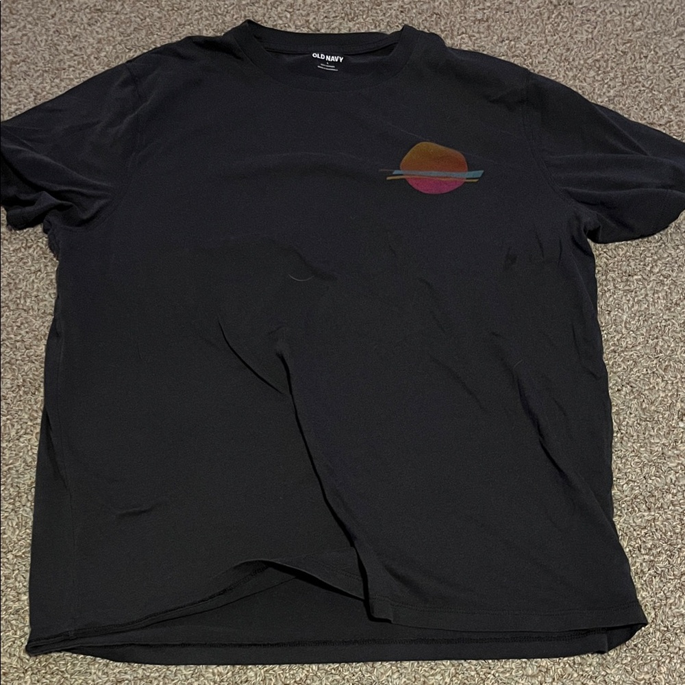 Old Navy Black Tee with Sunset Graphic